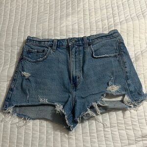 Abercrombie & Fitch Blue Jean Shorts Distressed Denim